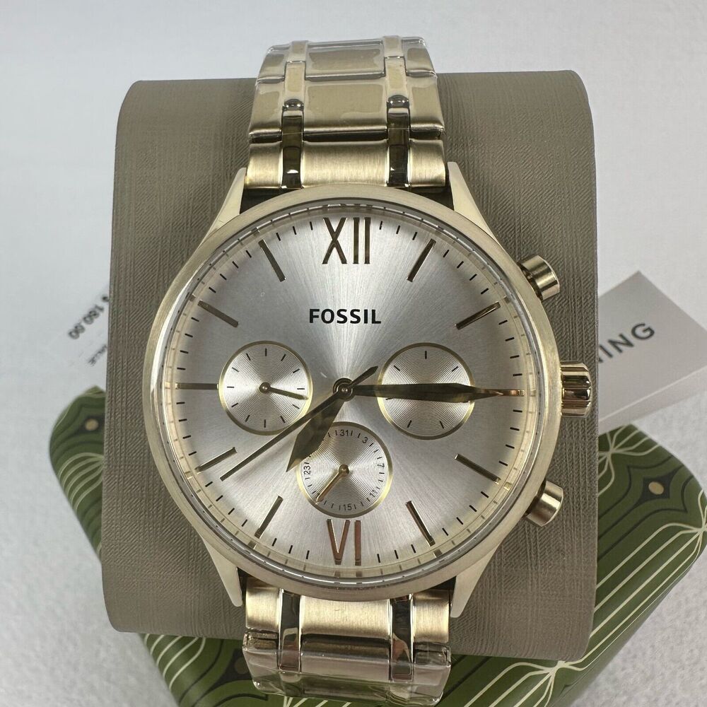 New FOSSIL Mens Fenmore Multifunction Gold-Tone Stainless Steel Watch BQ2809 - Picture 2 of 14